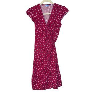 Draper James Magenta Floral Flounce Wrap Dress Size‎ 2